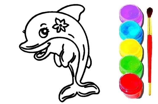 Dolphin Coloring Book