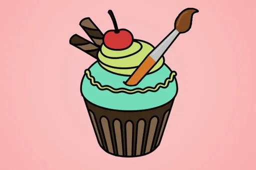 Yummy Cupcake Coloring