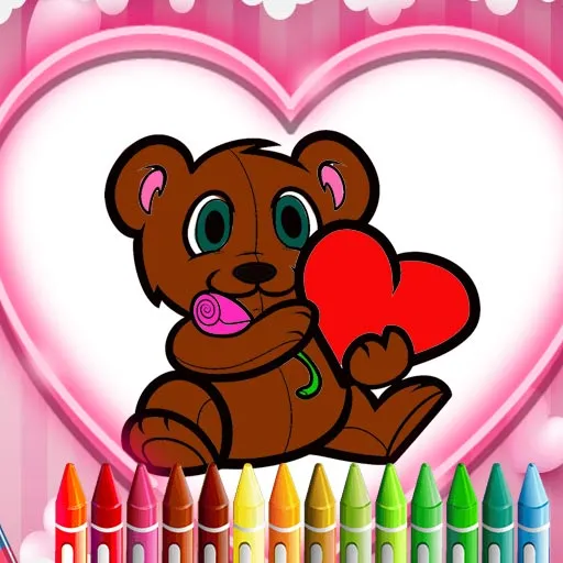 Animals Valentine Coloring