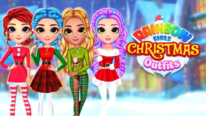 Rainbow Girls Christmas Outfits