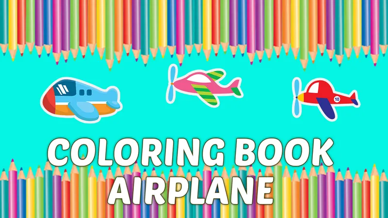 Coloring Book Airplane kids Education