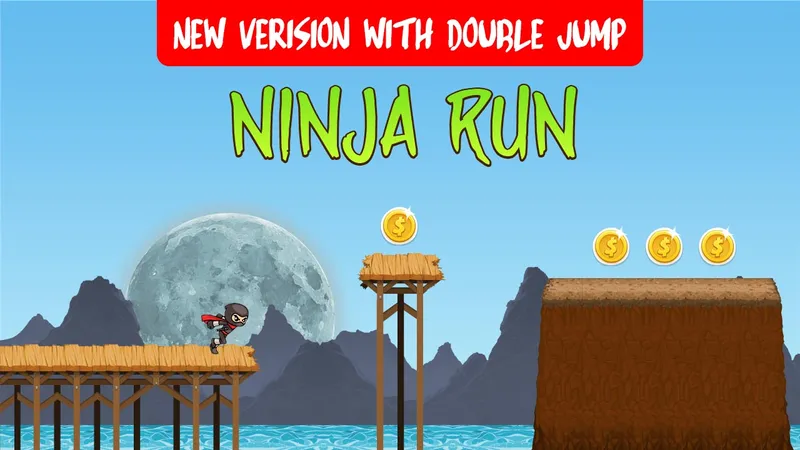 Ninja Run Game with Double Jump