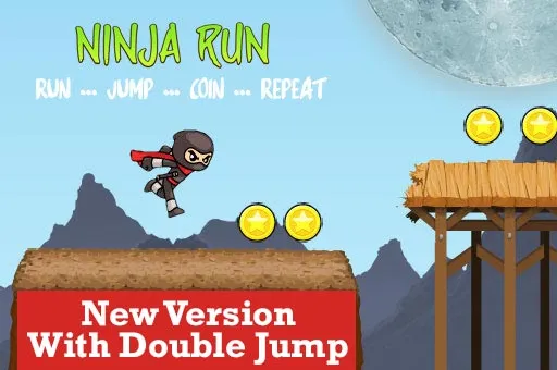 Ninja Run Game with Double Jump