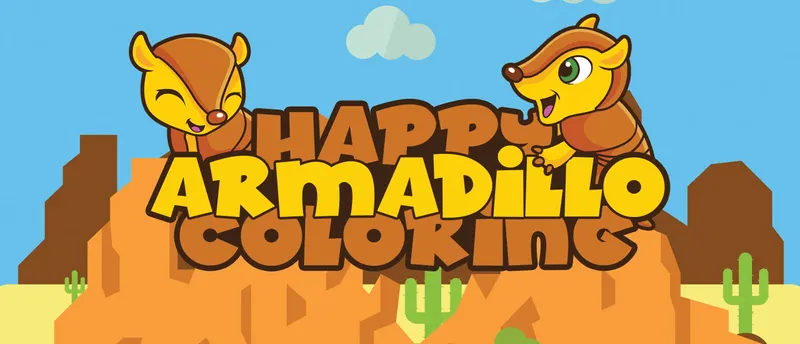 Happy Armadillo Coloring