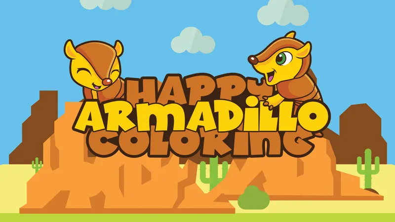 Happy Armadillo Coloring