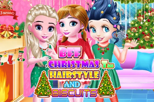 BFF Christmas Tree Hairstyle And Biscuits