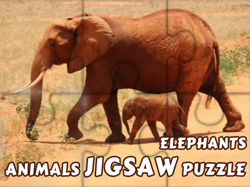 Animals Jigsaw Puzzle Elephants