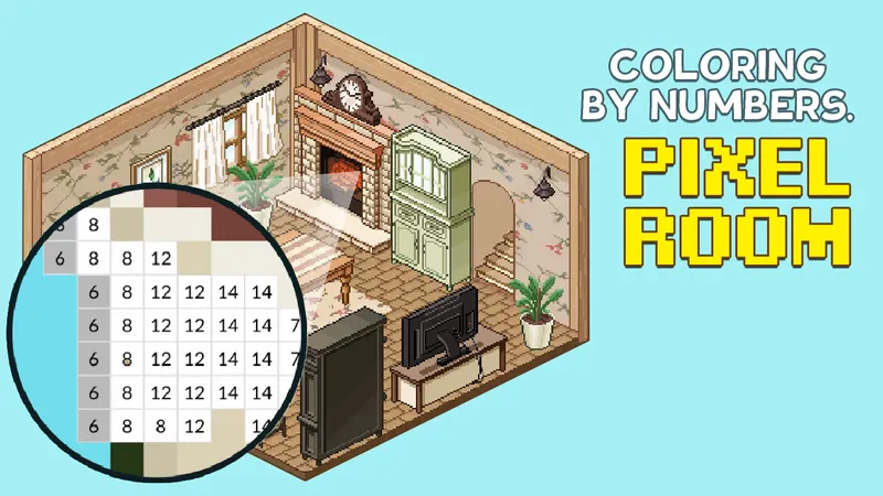 Coloring by Numbers. Pixel Rooms